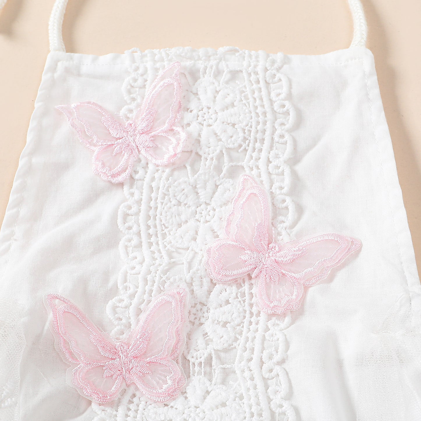 Baby Girl Butterfly Lace Romper Dress with Headband — Halter Neck Tutu Style