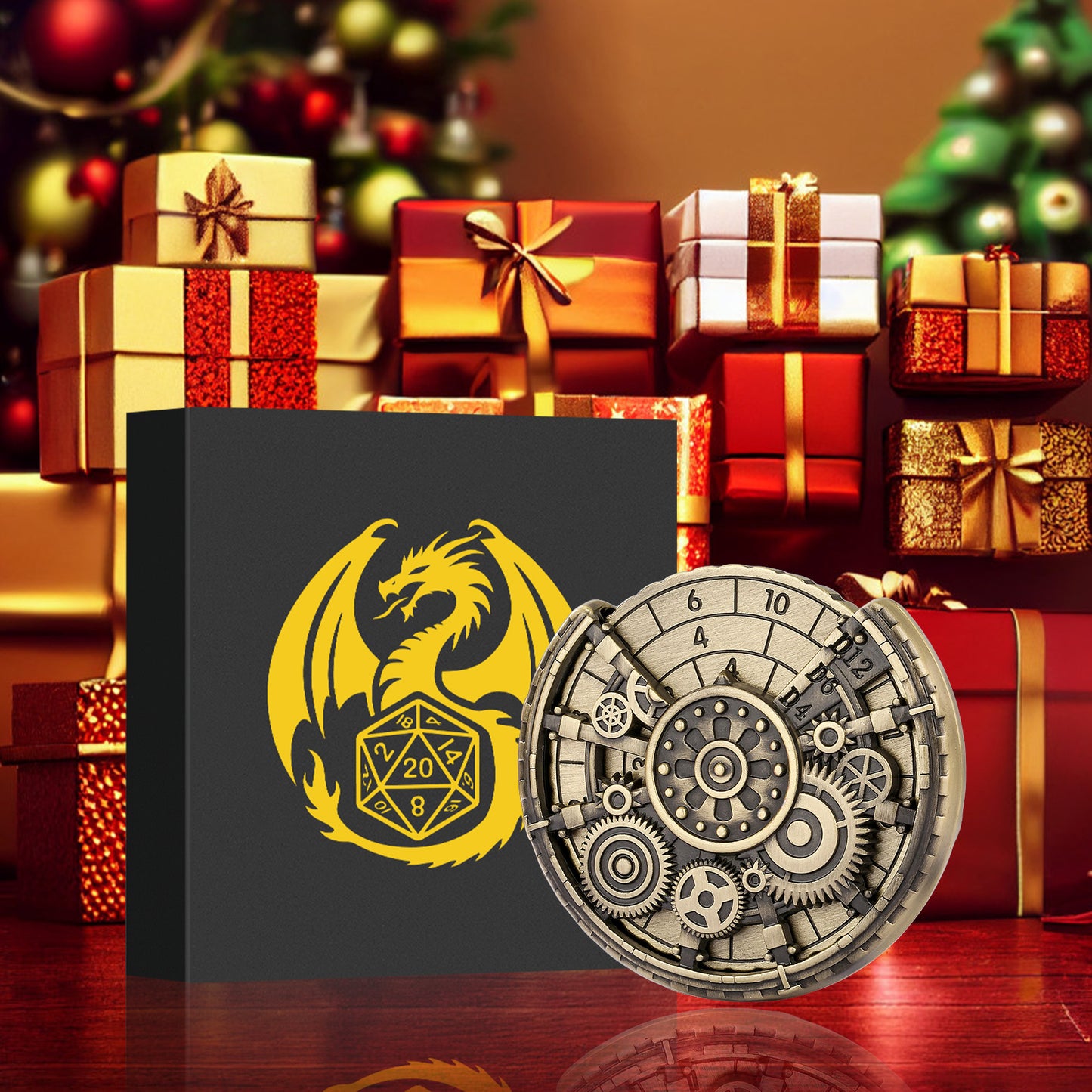 Fingertip Gyroscope & DND Dice Set – Retro Metal Role-Playing Game Dice Gift Box