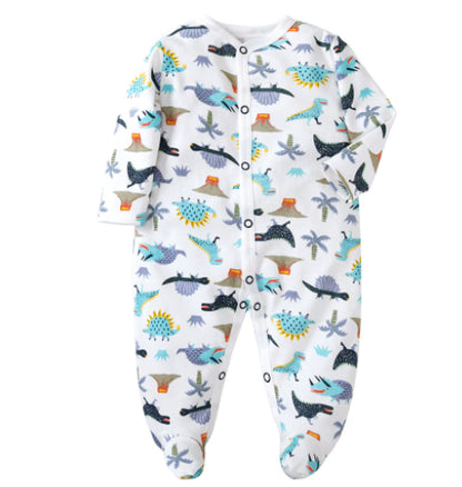 Baby Footed Pajama Romper – Soft Cotton Long-Sleeve Sleeper with Snap Front for Newborns & Infants (3–12 Months)