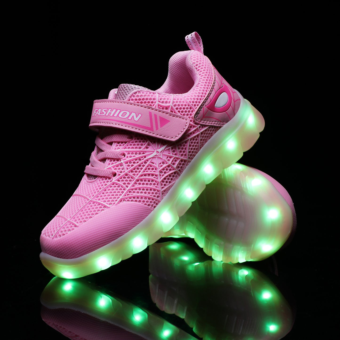 Kids LED Light-Up Sneakers with Hook & Loop Strap