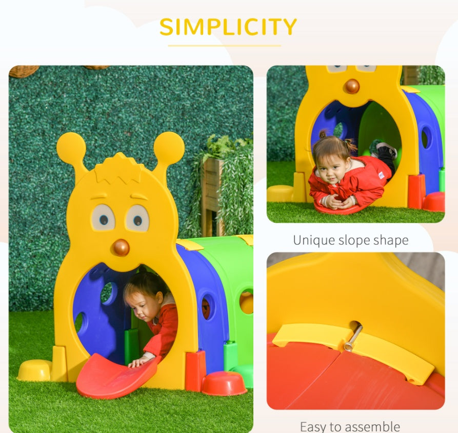 Kids Outdoor Play Tunnel – 59" Multicolor, Non-Toxic PP, Ages 3-6