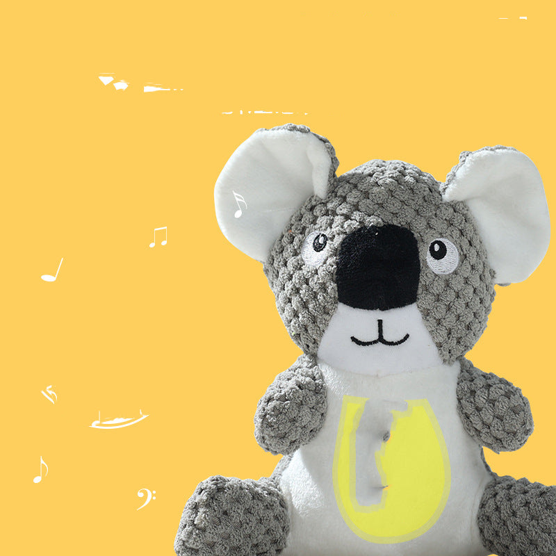Plush Squirrel & Koala Dog Toy – Bite-Resistant Squeaky Chew Toy