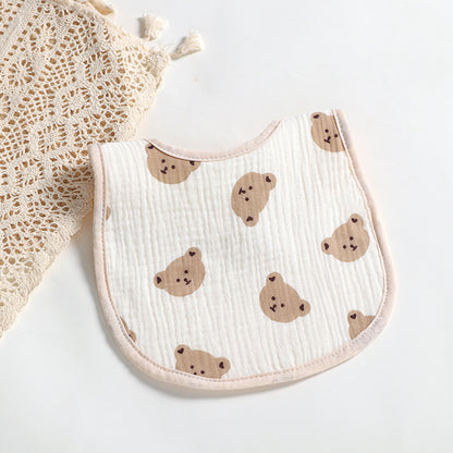 Cotton Gauze U-Shaped Baby Bib – Soft, Absorbent Muslin Drool Bib