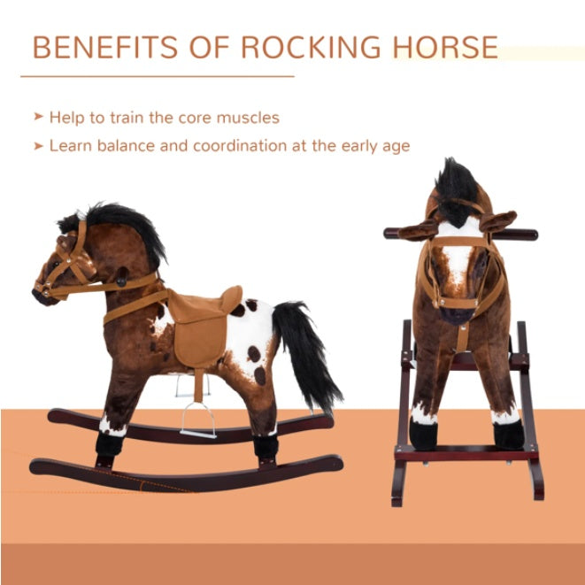 Kids Rocking Horse Plush Toy with Sound – Ages 3+