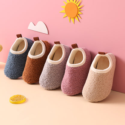 Fleece-Lined Non-Slip Winter Cotton Slippers for Kids