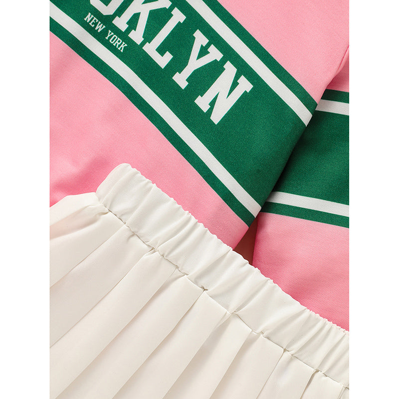 Toddler Girls’ Colorblock Sweatshirt & Pleated Skirt Set – Soft, Stylish & Picture-Perfect