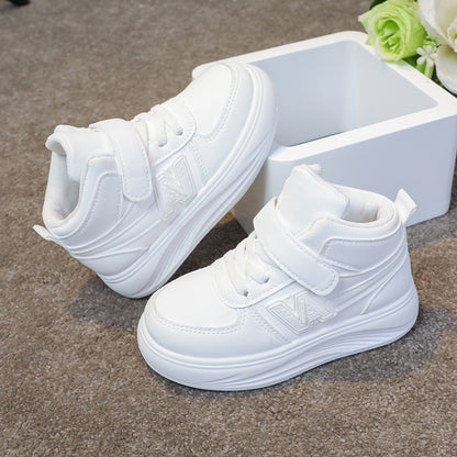 Kids’ High-Top Sport Sneakers – Comfy, Durable & Easy-Wear (Black & White)