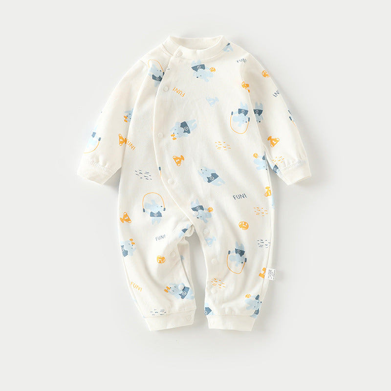 Cotton Baby Onesie Pajamas – Soft Long-Sleeve Footless Romper for Infants