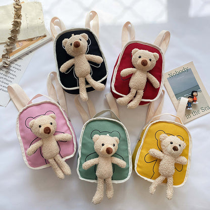 Mini Teddy Bear Backpack for Kids (Canvas) – Preschool & Kindergarten Bag