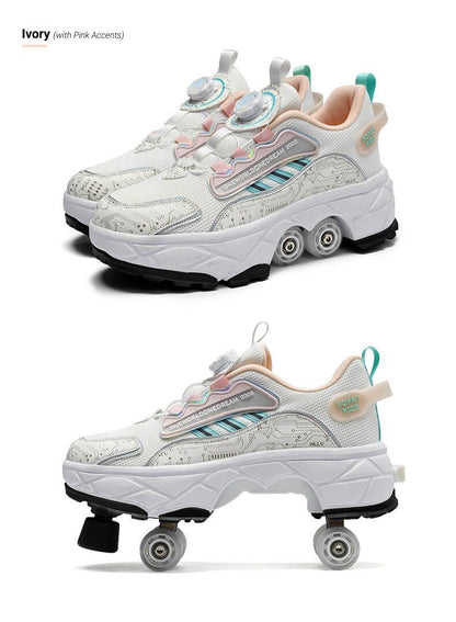 Children’s Skates – Four-Wheel Invisible Deformation Shoes