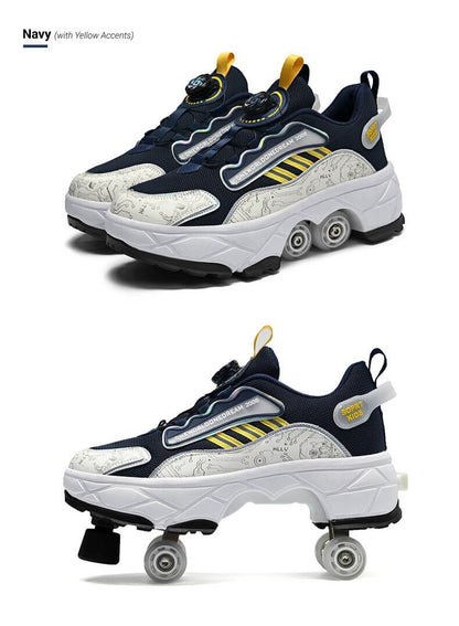 Children’s Skates – Four-Wheel Invisible Deformation Shoes