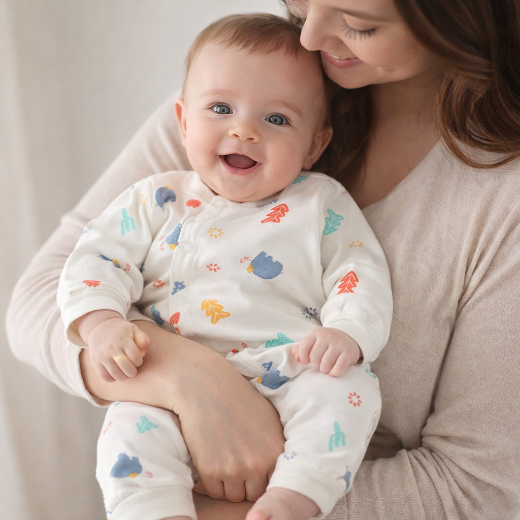 Cotton Baby Onesie Pajamas – Soft Long-Sleeve Footless Romper for Infants