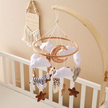 Felt Forest Animal & Moon Crib Wind Chime – Hand-Eye Coordination Toy