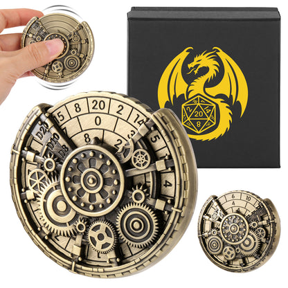 Fingertip Gyroscope & DND Dice Set – Retro Metal Role-Playing Game Dice Gift Box