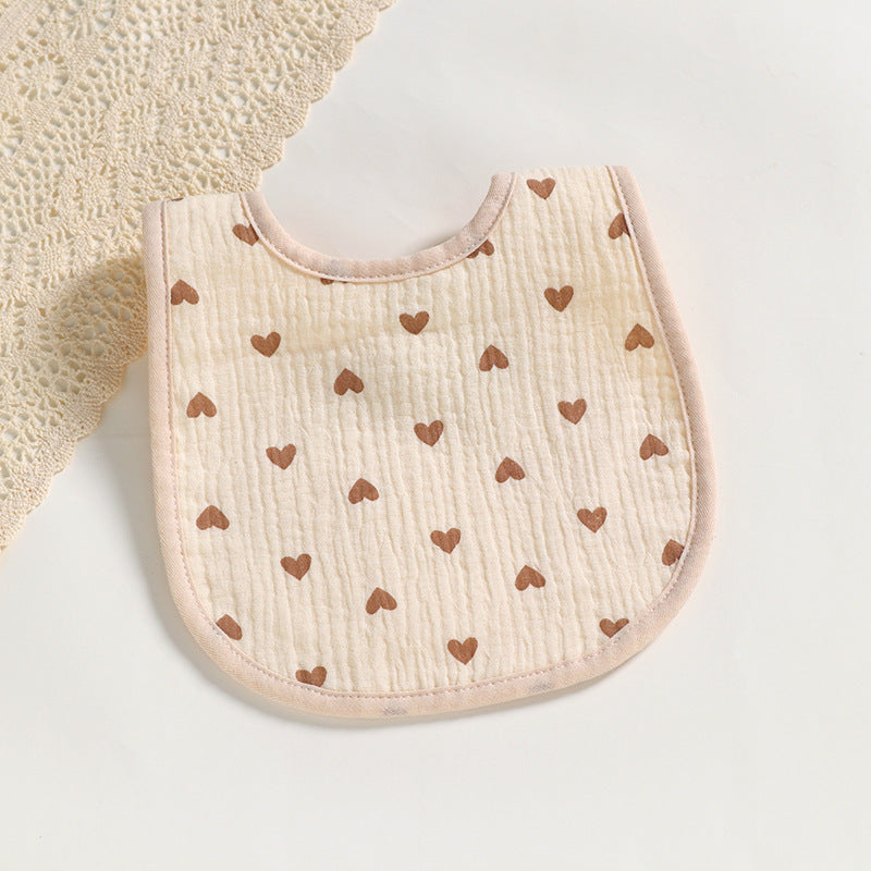 Cotton Gauze U-Shaped Baby Bib – Soft, Absorbent Muslin Drool Bib