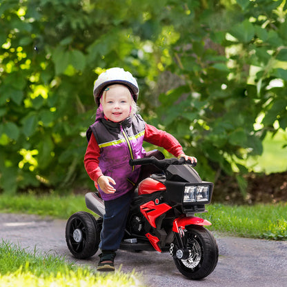 Red 6V Kids Electric Ride-On Motorcycle (Music, Horn & LED Headlights)