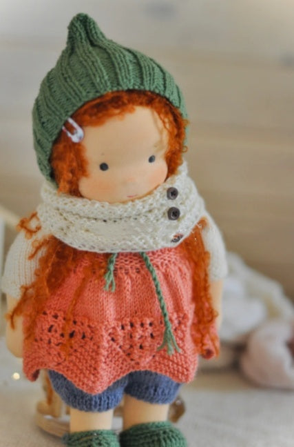 Handmade Curly Girl Plush Doll – 30cm Velvet Stuffed Toy with Clothes