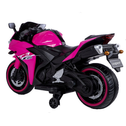 12V Kids Electric Motorcycle Ride-On Toy with Training Wheels