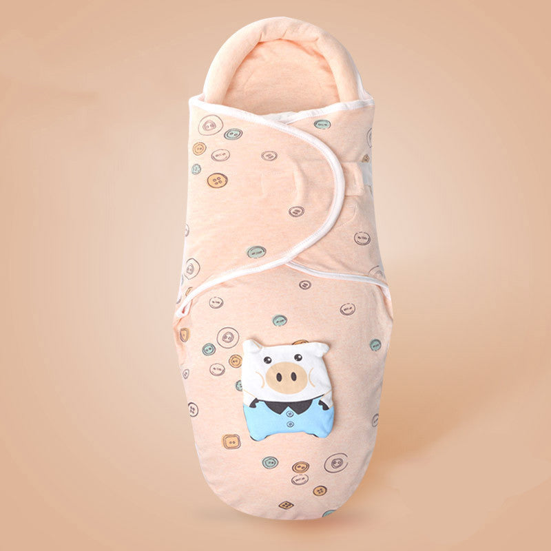 Baby Sleeping Bag Swaddle – Soft Cotton Wrap with Head Support for Newborns