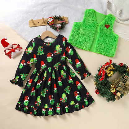 Toddler Girls’ Festive Dress & Vest Set (4-5 Years)