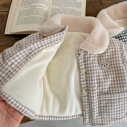 Baby & Toddler Plaid Bear Winter Jacket – Thick, Quilted & Incredibly Cozy