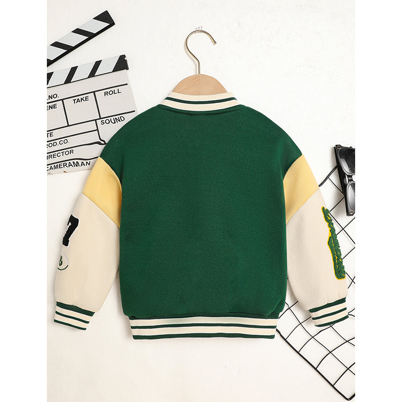 Toddler Unisex Varsity Embroidered Letter Jacket – Soft, Sporty & Play-Ready