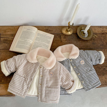 Baby & Toddler Plaid Bear Winter Jacket – Thick, Quilted & Incredibly Cozy
