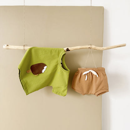 Ice Cream Patch Summer Top & Shorts Set | 0-3-Y Baby Sizes