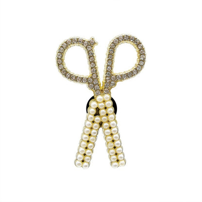 Rhinestone & Pearl Shoe Charms (Metal) – Snap-In Shoe Ornament for Clog-Style Shoes