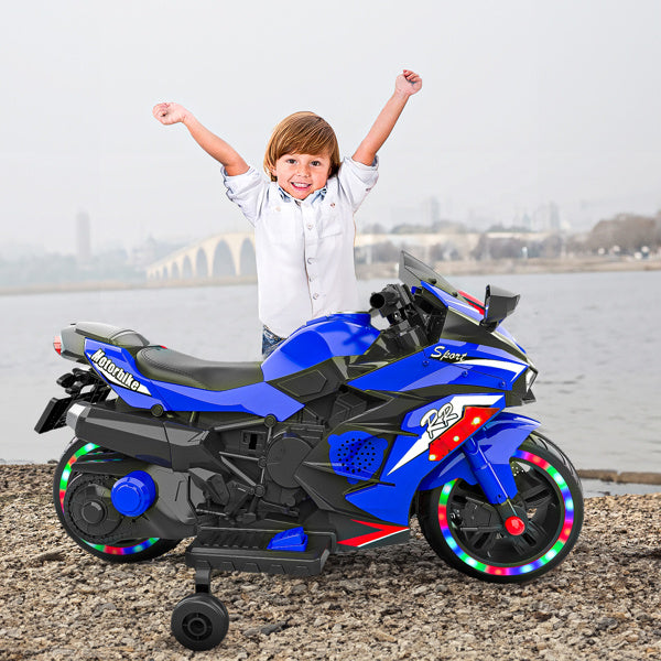 Electric Ride-On Motorcycle 12V for Kids, Ages 2-6 – Light Wheels & Bluetooth Music