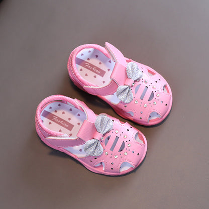 Baby Girl Sound-Activated Sandals with Soft Sole – Cute First Walkers