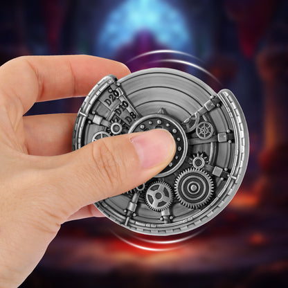 Fingertip Gyroscope & DND Dice Set – Retro Metal Role-Playing Game Dice Gift Box