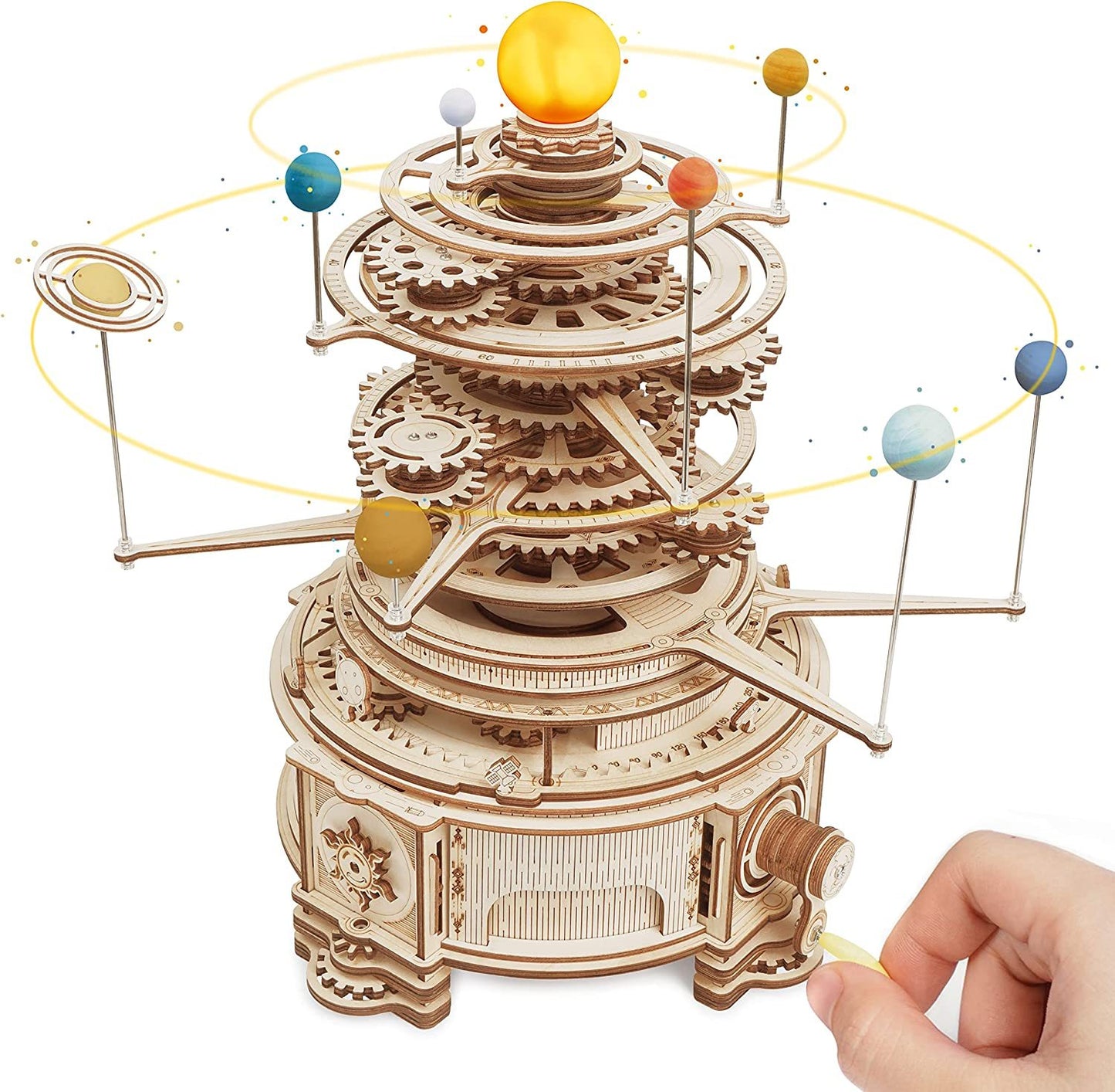 ROKR Mechanical Orrery 3D Wooden Puzzle – 316-Piece Rotatable Model Building Kit