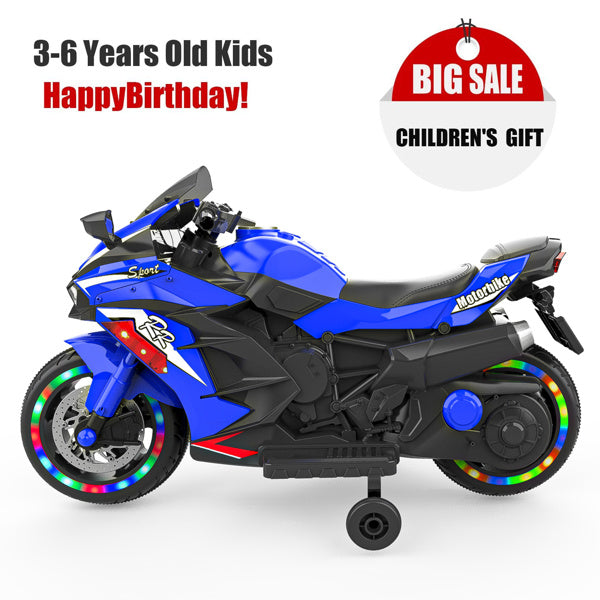 Electric Ride-On Motorcycle 12V for Kids, Ages 2-6 – Light Wheels & Bluetooth Music