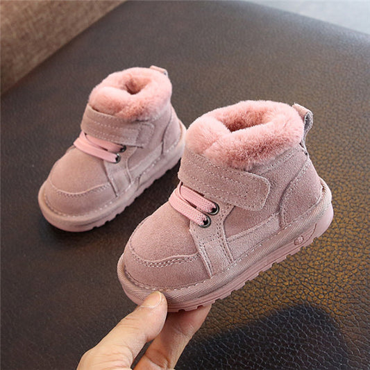 Suede Fleece-Lined Ankle Boots for Baby & Toddler – Warm Non-Slip Winter Snow Boots