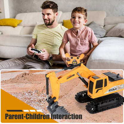 RC Excavator Truck – Remote Control Construction Vehicle with Metal Shovel & Lights