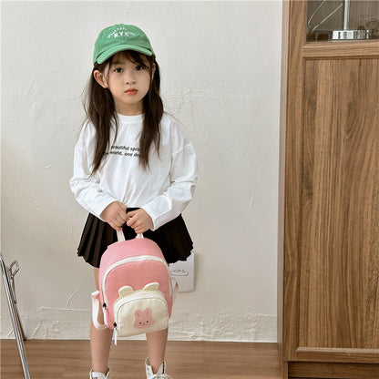 Kids Canvas Bunny Backpack (Kindergarten + Toddler) – Lightweight & Adjustable