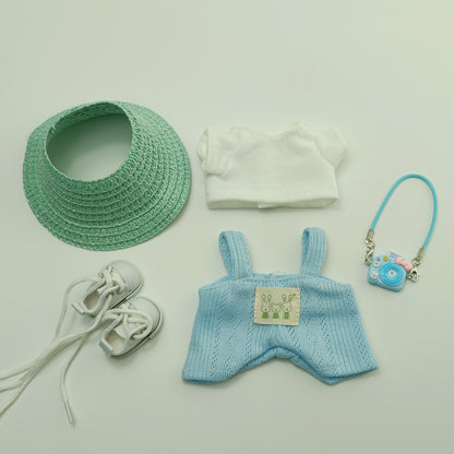 5-Piece Doll Clothes & Accessories Set – Hat, Shoes & Outfit for 15–17cm LABUBU Dolls
