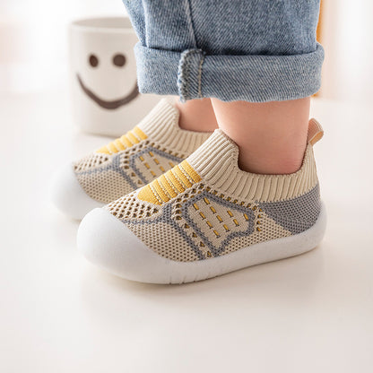 Breathable Knit Slip-On Sneakers for Babies & Toddlers – Soft Sole Non-Slip First Walker Shoes