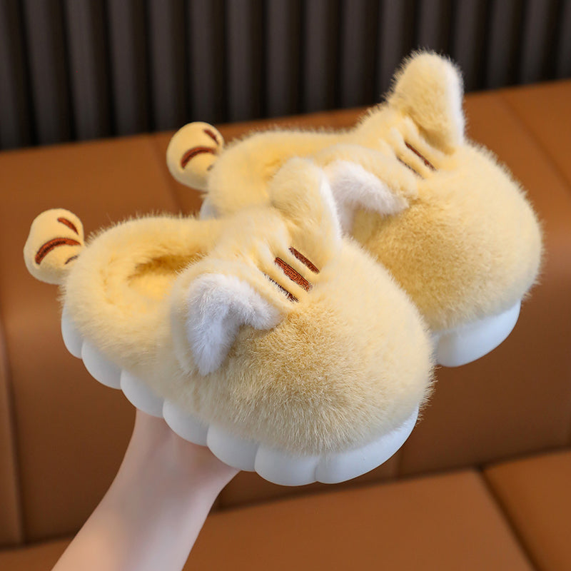 Kids Cozy Kitten Slippers – Soft Plush Indoor Slippers with Thick Sole