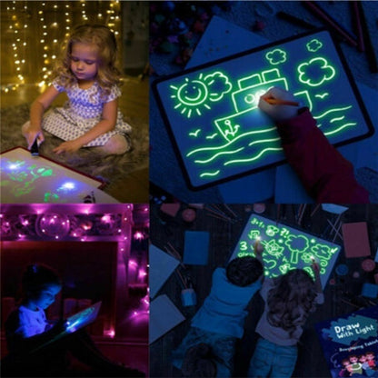 Educational Toy Drawing Pad – 3D Magic 8 Light Effects Puzzle Board Sketchpad