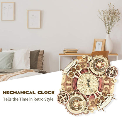 ROKR Zodiac Wall Clock – 3D Wooden Puzzle Model Kit (168 Pieces)