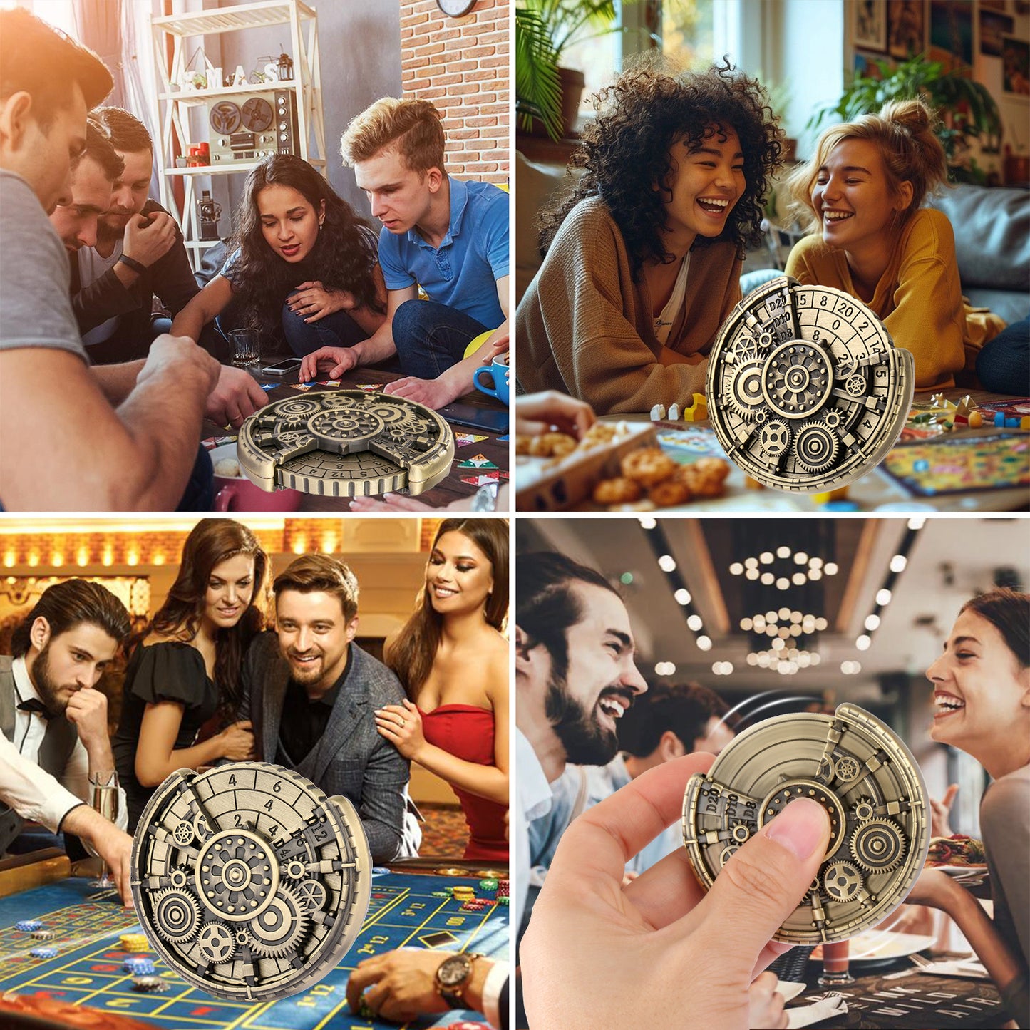 Fingertip Gyroscope & DND Dice Set – Retro Metal Role-Playing Game Dice Gift Box