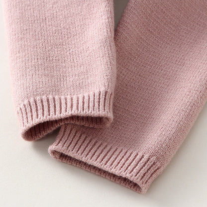 Heart Knit Baby Girl Sweater & Pants Set – Cozy Cotton 2-Piece Outfit for Babies & Toddlers
