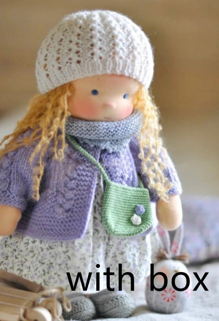 Handmade Curly Girl Plush Doll – 30cm Velvet Stuffed Toy with Clothes