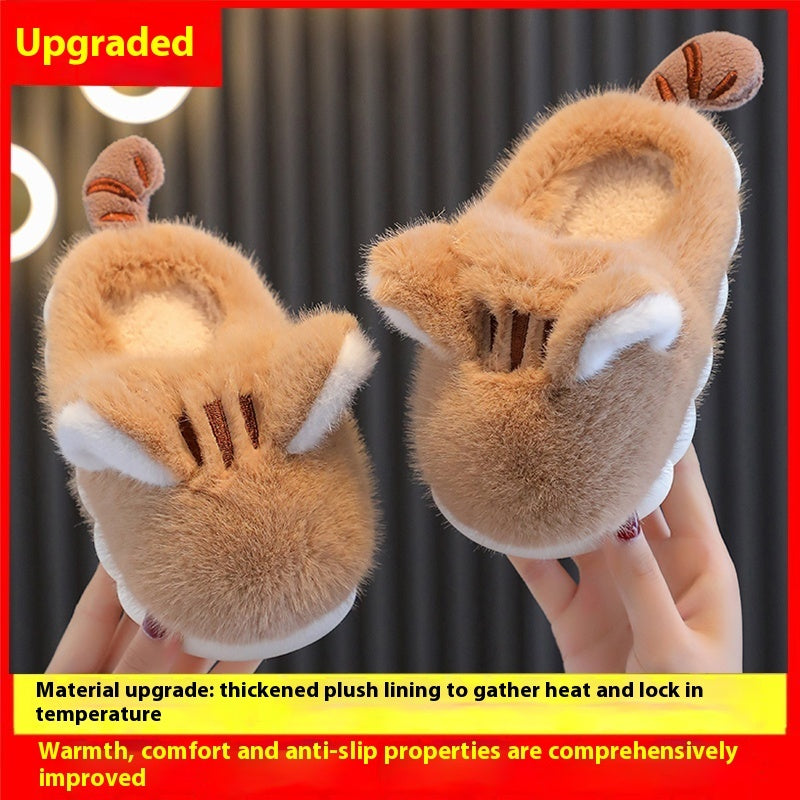 Kids Cozy Kitten Slippers – Soft Plush Indoor Slippers with Thick Sole