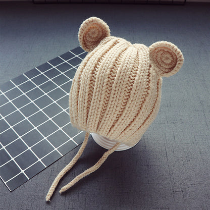 Baby & Toddler Knit Bear Ear Hat with Ear Flaps