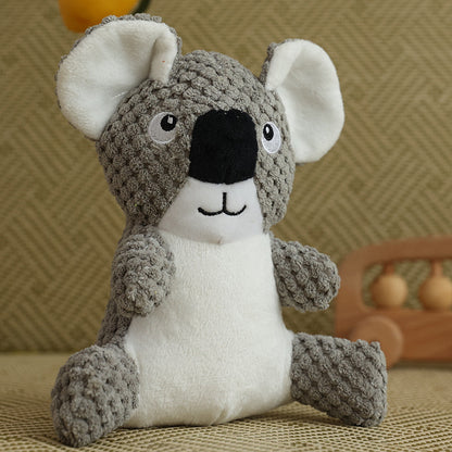 Plush Squirrel & Koala Dog Toy – Bite-Resistant Squeaky Chew Toy