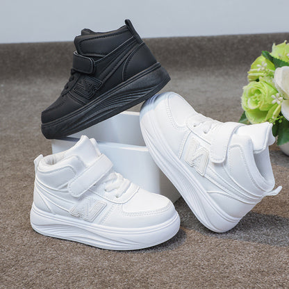 Kids’ High-Top Sport Sneakers – Comfy, Durable & Easy-Wear (Black & White)