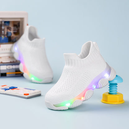 Kids’ Ultra-Light LED Knit Sneakers – Breathable, Soft-Soled & Glow-Step Design